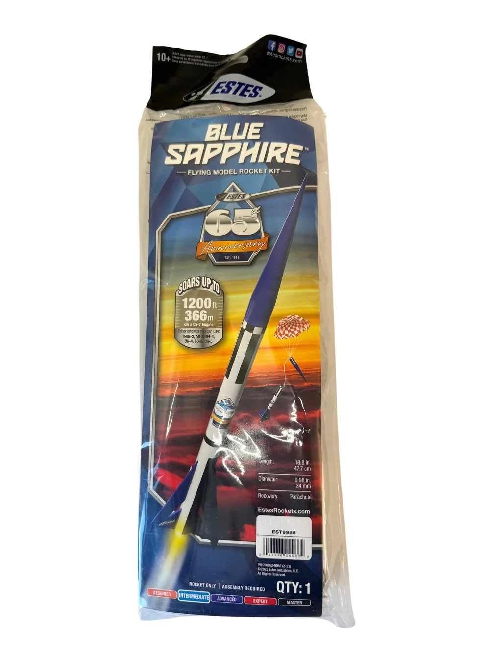 Buy Estes Blue Sapphire 65th Anniversary Flying Model Rocket Kit